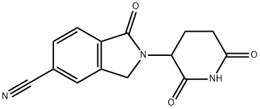 2-(2,6-Dioxo-piperidin-3-yl)-1-oxo-2,3-dihydro-1H-isoindole-5-carbonitrile Struktur