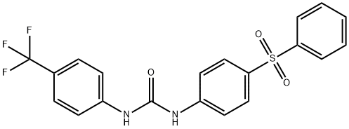 N-[4-(Phenylsulfonyl)phenyl]-N'-[4-(trifluoromethyl)phenyl]urea 结构式