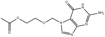 6H-Purin-6-one, 7-[[2-(acetyloxy)ethoxy]methyl]-2-amino-1,7-dihydro- Structure