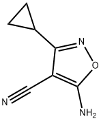 5-amino-3-cyclopropyl-1,2-oxazole-4-carbonitrile Struktur