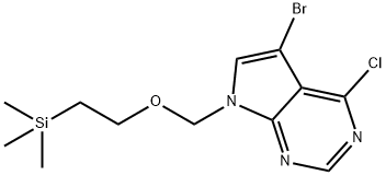 5-bromo-4-chloro-7-((2-(trimethylsilyl)ethoxy)methyl)-7H-pyrrolo[2,3-d]pyrimidine Struktur