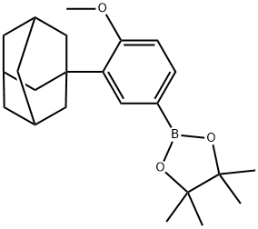 1,3,2-Dioxaborolane, 2-(4-methoxy-3-tricyclo[3.3.1.13,7]dec-1-ylphenyl)-4,4,5,5-tetramethyl- Struktur