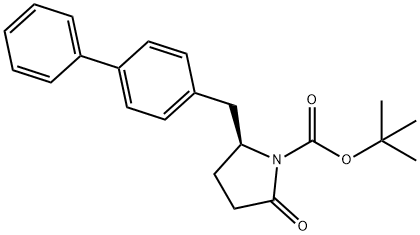 1-Pyrrolidinecarboxylic acid, 2-([1,1'-biphenyl]-4-ylmethyl)-5-oxo-, 1,1-dimethylethyl ester, (2S)- 结构式
