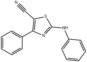 4-phenyl-2-(phenylamino)thiazole-5-carbonitrile Struktur