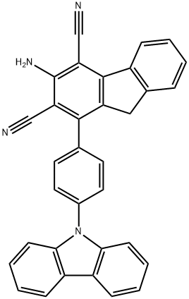 9H-Fluorene-2,4-dicarbonitrile, 3-amino-1-[4-(9H-carbazol-9-yl)phenyl]- Structure