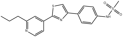 N-[4-[2-(2-プロピル-4-ピリジル)チアゾール-4-イル]フェニル]メタンスルホンアミド 化学構造式