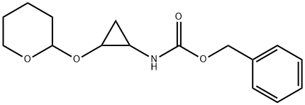 Carbamic acid, N-[2-[(tetrahydro-2H-pyran-2-yl)oxy]cyclopropyl]-, phenylmethyl ester Structure