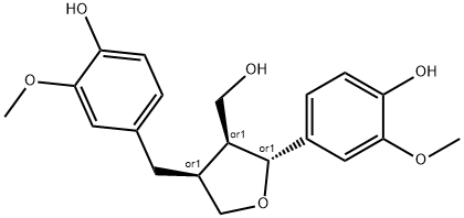 3-Furanmethanol, tetrahydro-2-(4-hydroxy-3-methoxyphenyl)-4-[(4-hydroxy-3-methoxyphenyl)methyl]-, (2R,3S,4S)-rel- 结构式