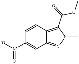 2H-Indazole-3-carboxylic acid, 2-methyl-6-nitro-, methyl ester Struktur
