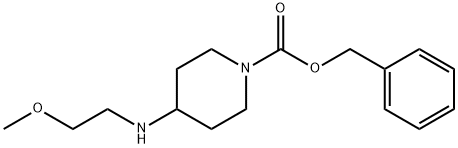 1-Piperidinecarboxylic acid, 4-[(2-methoxyethyl)amino]-, phenylmethyl ester Struktur