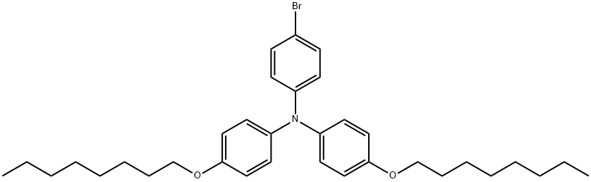 Benzenamine, N-(4-bromophenyl)-4-(octyloxy)-N-[4-(octyloxy)phenyl]-, 1070910-91-6, 结构式