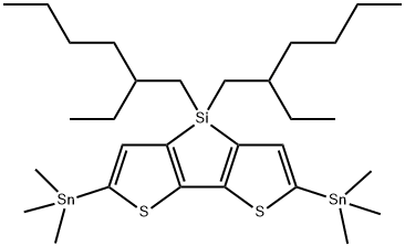 3,3′-ジ(2-エチルヘキシル)シランジイル-2,2′-ビ(5-(トリメチルスタンニル)チオフェン) 化学構造式