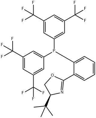 (S)-2-(2-(双(3,5-双(三氟甲基)苯基)膦酰基)苯基)-4-(叔丁基)-4,5-二氢噁唑 结构式