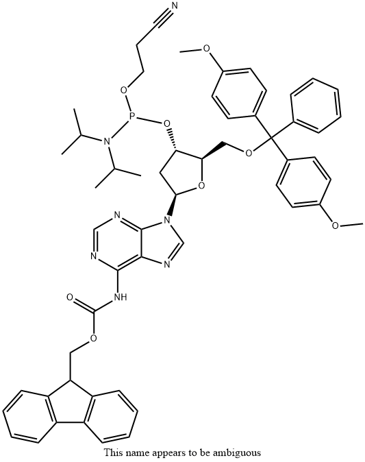 5'-O-DMTr-N6-Fmoc-dA-phosphoramidite Struktur