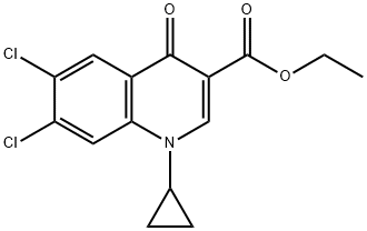 6,7-Dichloro-1-cyclopropyl-1,4-dihydro-4-oxo-3-quinolinecarboxylic Acid Ethyl Ester, 1094412-34-6, 结构式