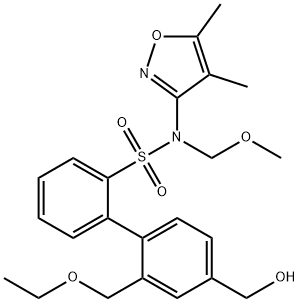 N-(4,5-二甲基异恶唑-3-基)-2'-(乙氧基甲基)-4'-(羟甲基)-N-((2-甲氧基乙氧基)甲基)-1,1'-联苯]-2-磺酰胺 结构式