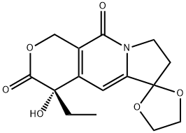 CHUGAI-01
(4'S)-4'-ethyl-1',4',7',8'-tetrahydro-4'-hydroxy-3'H,10'H-spiro[1,3-dioxolane-2,6'-pyrano[3,4-f]indolizine]-3',10'-dione Structure