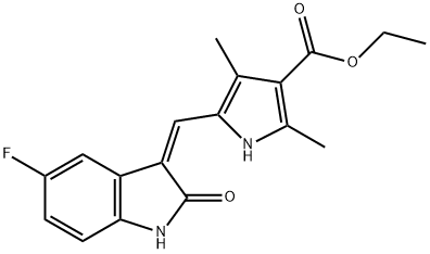 (Z)-ethyl 5-((5-fluoro-2-oxoindolin-3-ylidene)Methyl)-2,4-diMethyl-1H-pyrrole-3-carboxylate Struktur