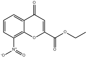 乙基 8-硝基-4-氧亚基-4H-色烯-2-甲酸基酯 结构式