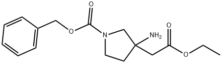 3-Pyrrolidineacetic acid, 3-amino-1-[(phenylmethoxy)carbonyl]-, ethyl ester Structure