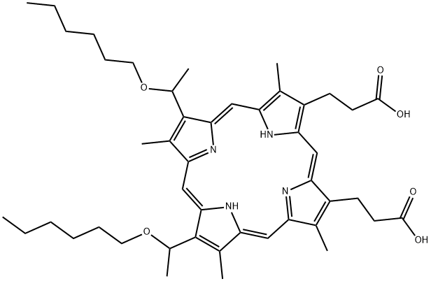 hematoporphyrin dihexyl ether Structure