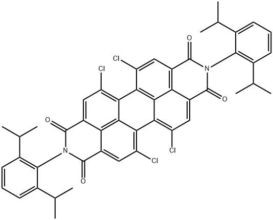 N,N′-ビス(2,6-ジイソプロピルフェニル)-1,6,7,12-テトラクロロ-3,4:9,10-ペリレンビスジカルボイミド 化学構造式