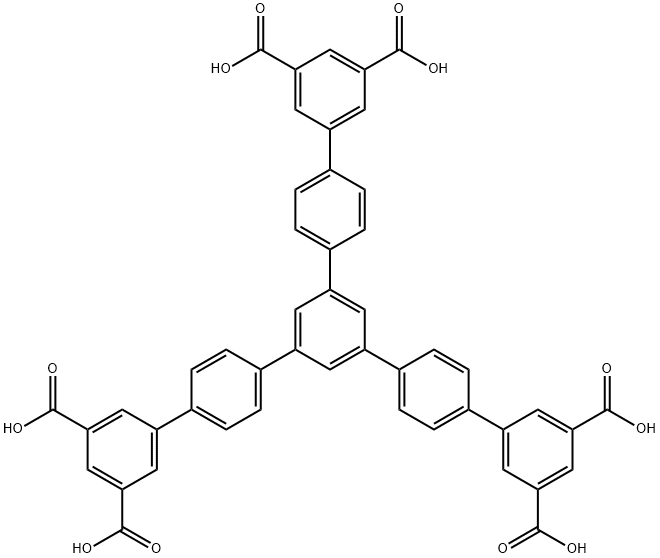1,3,5-トリス(3′,5′-ジカルボキシビフェニル-4-イル)ベンゼン 化学構造式