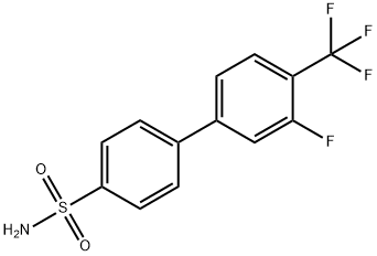 4-[3-フルオロ-4-(トリフルオロメチル)フェニル]ベンゼンスルホンアミド 化学構造式