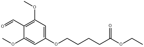 Pentanoic acid, 5-(4-formyl-3,5-dimethoxyphenoxy)-, ethyl ester Structure