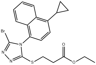 Propanoic acid, 3-[[5-bromo-4-(4-cyclopropyl-1-naphthalenyl)-4H-1,2,4-triazol-3-yl]thio]-, ethyl ester