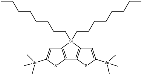 2,6-二(三甲基锡)-4,4-二辛基-二噻吩并噻咯,1160106-15-9,结构式
