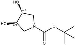 TERT-BUTYL-TRANS-3,4-DIHYDROXYPYRROLIDINE-1-CARBOXYLATE,1163128-11-7,结构式