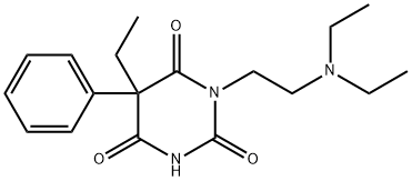 3-[2-(ジエチルアミノ)エチル]-5-エチル-5-フェニルバルビツル酸 化学構造式