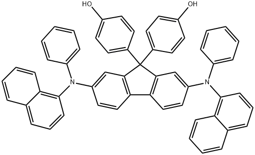 4,4'-(2,7-双(萘-1-基(苯基)氨基)-9H-芴-9,9-二基)二酚,1173170-47-2,结构式