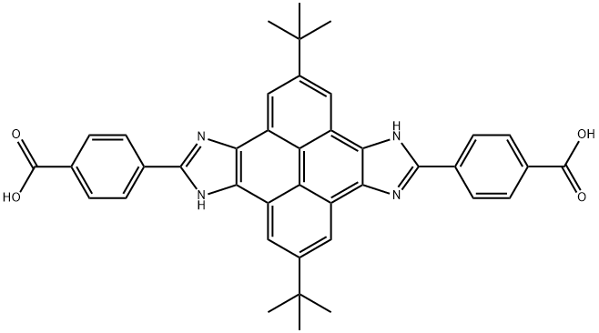 [Benzoic acid, 4,4'-[2,8-bis(1,1-dimethylethyl)-4,10-dihydropyreno[4,5-d:9,10-d']diimidazole-5,11-diyl]bis-] Structure