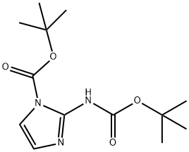 1H-Imidazole-1-carboxylic acid, 2-[[(1,1-dimethylethoxy)carbonyl]amino]-, 1,1-dimethylethyl ester Struktur
