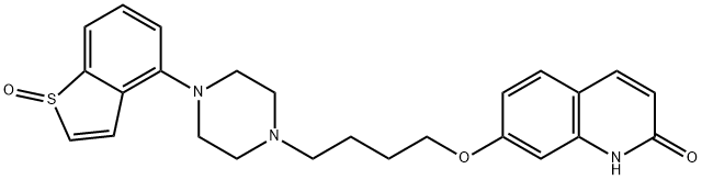 4-[4-[4-(2-オキソ-1,2-ジヒドロキノリン-7-イルオキシ)ブチル]ピペラジノ]ベンゾ[b]チオフェン1-オキシド 化学構造式