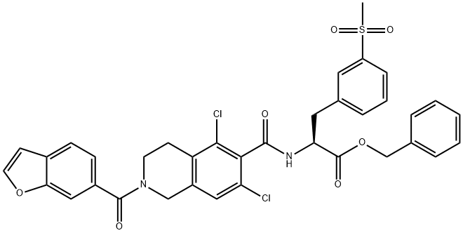 benzyl (S)-2-(2-(benzofuran-6-carbonyl)-5,7-dichloro-1,2,3,4-tetrahydroisoquinoline-6-carboxamido)-3-(3-(methylsulfonyl)phenyl)propanoate|立他斯特杂质
