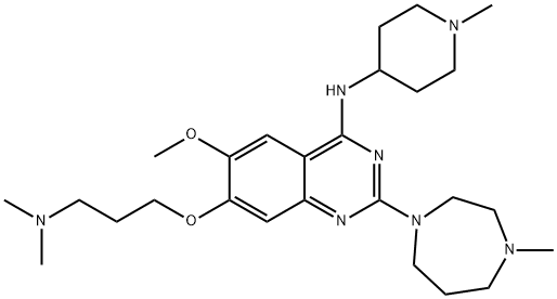 1197196-48-7 7-[3-(ジメチルアミノ)プロポキシ]-6-メトキシ-2-(4-メチル-1,4-ジアゼパン-1-イル)-N-(1-メチルピペリジン-4-イル)キナゾリン-4-アミン