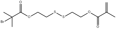 2-((2-((3-methyl-2-oxobut-3-en-1yl)oxy)ethyl)disulfanyl)ethyl 2-bromo-2-methylpropanoate 结构式