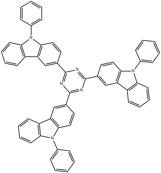 9H-Carbazole, 3,3',3''-(1,3,5-triazine-2,4,6-triyl)tris[9-phenyl- Structure