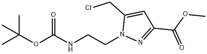 1H-Pyrazole-3-carboxylic acid, 5-(chloromethyl)-1-[2-[[(1,1-dimethylethoxy)carbonyl]amino]ethyl]-, methyl ester