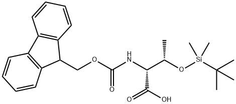 (9H-Fluoren-9-yl)MethOxy]Carbonyl D-Thr(TBDMS)-OH 结构式