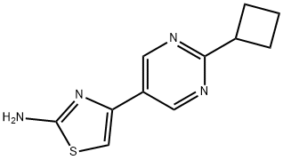 2-Amino-4-(2-cyclobutylpyrimidyl-5-yl)thiazole,1215071-31-0,结构式