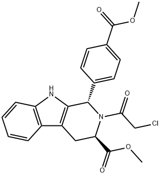 (1S)-1α-[4-(メトキシカルボニル)フェニル]-2-(クロロアセチル)-1,2,3,4-テトラヒドロ-β-カルボリン-3β-カルボン酸メチル 化学構造式
