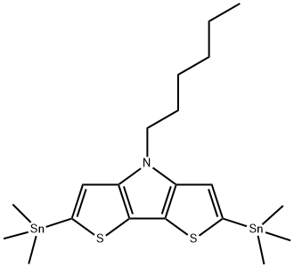 4H-Dithieno[3,2-b:2',3'-d]pyrrole, 4-hexyl-2,6-bis(trimethylstannyl)-,1220888-35-6,结构式