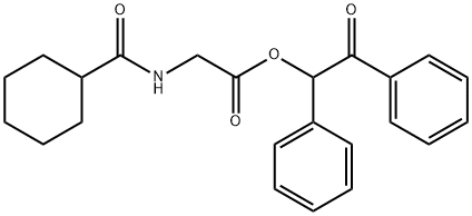 Glycine, N-(cyclohexylcarbonyl)-, 2-oxo-1,2-diphenylethyl ester Structure