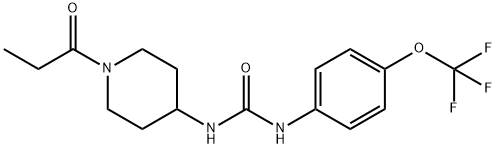 1-[4-(トリフルオロメトキシ)フェニル]-3-(1-プロピオニルピペリジン-4-イル)尿素 化学構造式