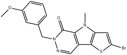 2-Bromo-4,6-dihydro-6-[(3-methoxyphenyl)methyl]-4-methyl-5H-thieno[2′,3′:4,5]pyrrolo[2,3-d]pyridazin-5-one Structure