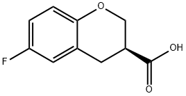 (3S)-6-Fluoro-3,4-dihydro-2H-1-benzopyran-3-carboxylic acid 结构式